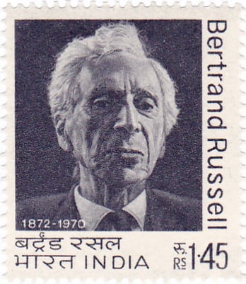 Russell on a 1972 stamp of India