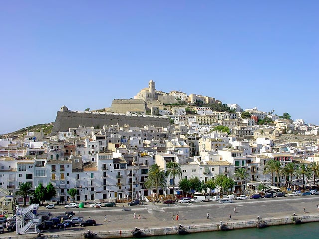 View of the old town from the port