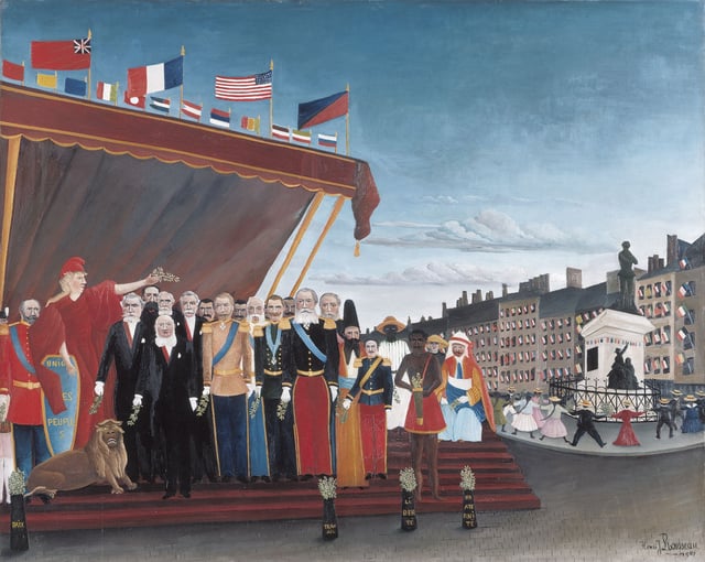The Representatives of Foreign Powers Coming to Greet the Republic as a Sign of Peace, 1907 painting by Henri Rousseau