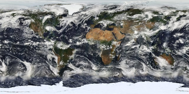 Satellite image of Earth cloud cover using NASA's Moderate-Resolution Imaging Spectroradiometer