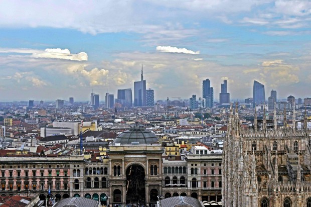 A view over the business district of Milan: with a metropolitan area of 7.4m people, it is Italy's most important industrial, commercial and financial center.