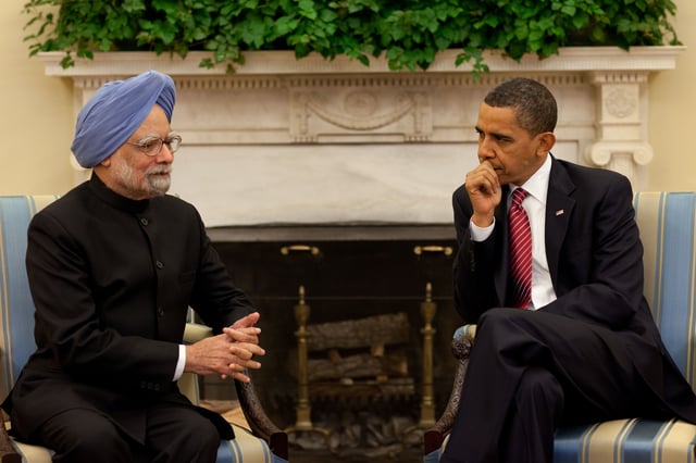 Manmohan Singh with President Barack Obama at the White House