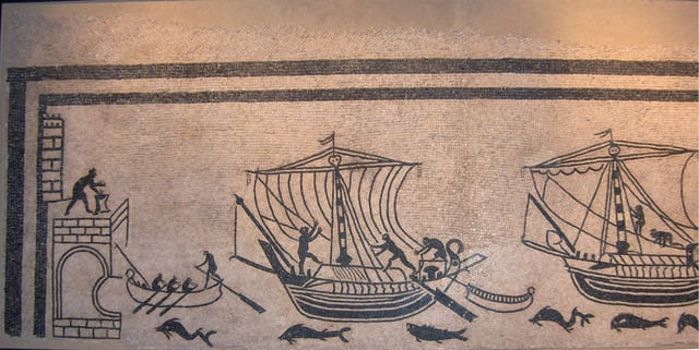 Rimini's ancient harbour, portrayed in the mosaic of the boats from the domus of Palazzo Diotallevi