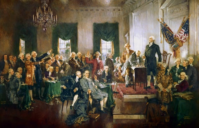 George Washington presiding over the signing of the United States Constitution