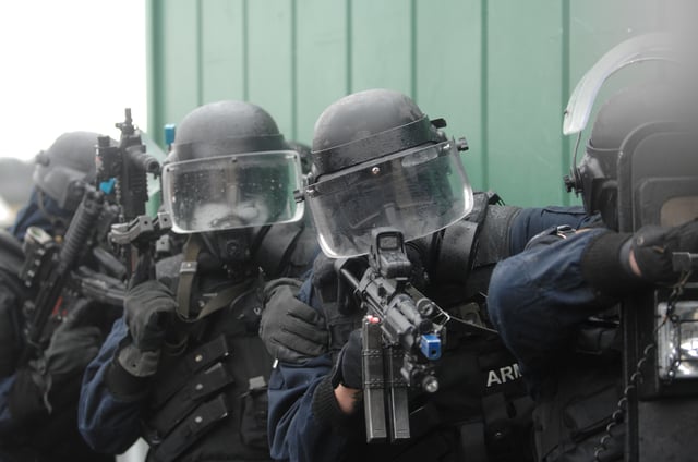 Irish Army Ranger Wing operators during counter-terrorism training exercise.