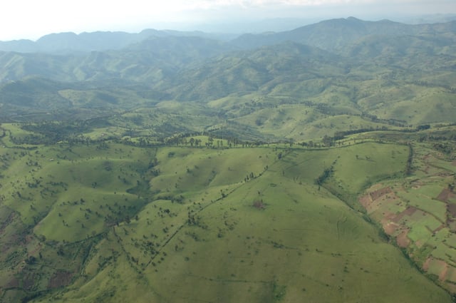 Deforested lands in the DRC, which used to be forest