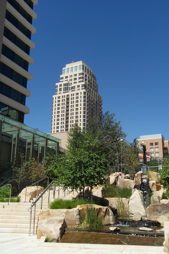 The Wasatch Front region has seen large growth and development despite the economic downturn. Shown is the City Creek Center project, a development in downtown Salt Lake City with a price tag of $1.5–2.5 billion.