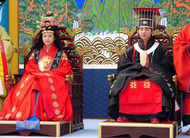 Traditional Korean royal wedding ceremony