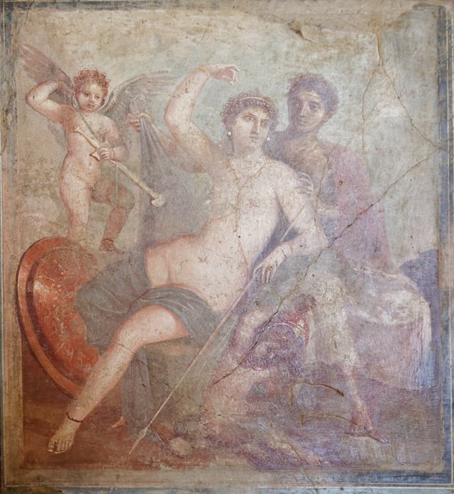 Wall painting (mid-1st century AD) from which the House of Venus and Mars at Pompeii takes its name
