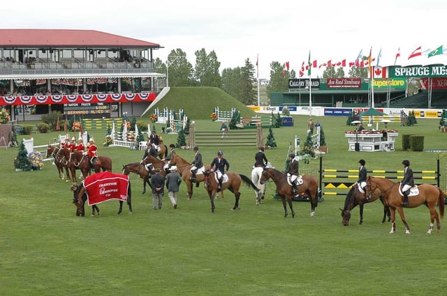 Award Ceremony for the Enbridge Cup, an element of the 2005 Spruce Meadows National Tournament