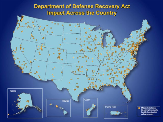 Impact of the ARRA on Department of Defense facilities across the nation.