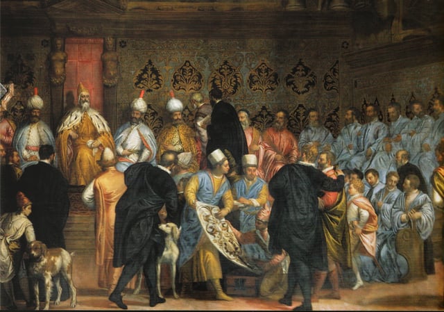 Fresco in the Doge's Palace, depicting Doge Marino Grimani receiving the Persian Ambassadors, 1599