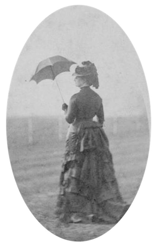 Empress Eugénie holding a small parasol, mid 1860s