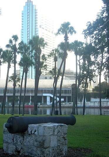 A surviving Ft. Brooke cannon on the University of Tampa campus
