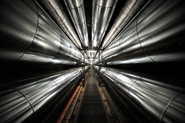 Utility tunnel for heating pipes between Rigshospitalet and Amagerværket in Copenhagen, Denmark