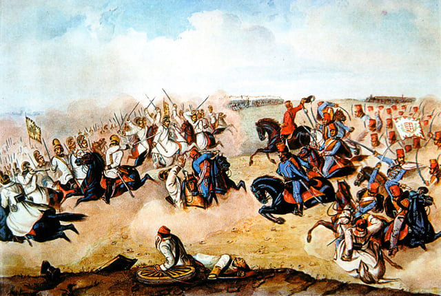 Hungarian hussars in battle during the Hungarian Revolution