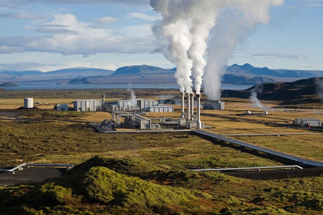 The Nesjavellir Geothermal Power Station services the Capital Region's hot water and electricity needs. Virtually all of Iceland's electricity comes from renewable resources.
