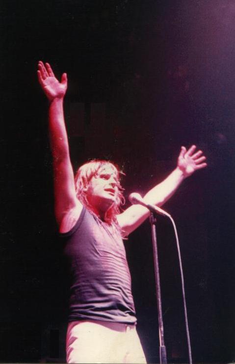 Osbourne performing in Cardiff, Wales in 1981