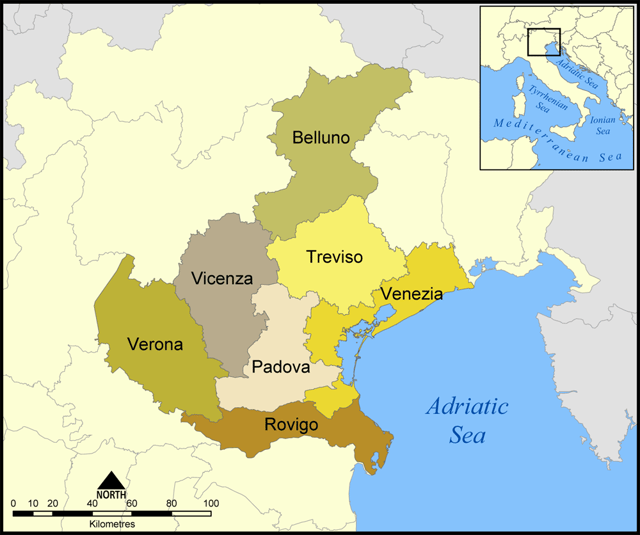 Veneto's provinces.