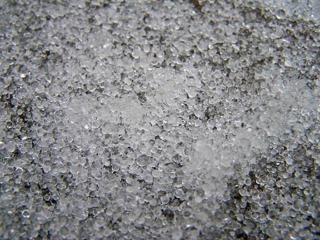An accumulation of ice pellets
