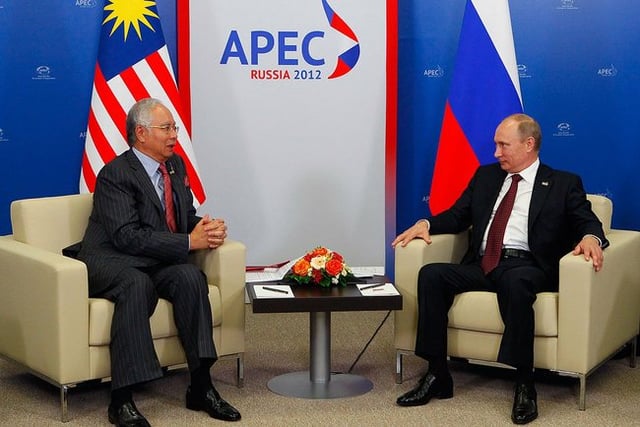 Najib meeting with Putin at the Asia-Pacific Economic Co-operation in Russia, 2012.
