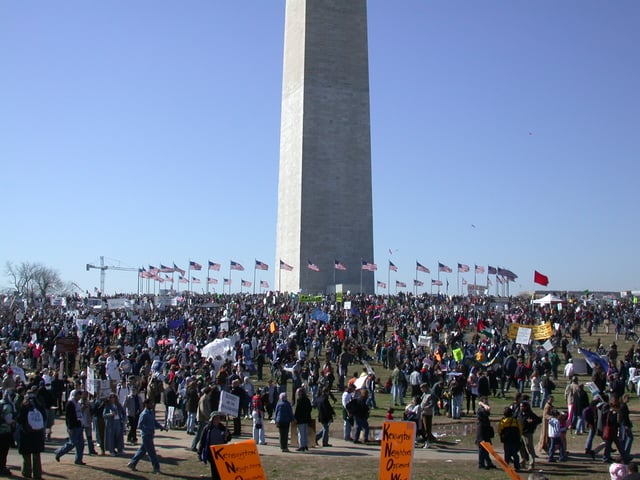 Anti-war rally in Washington, D.C., March 15, 2003