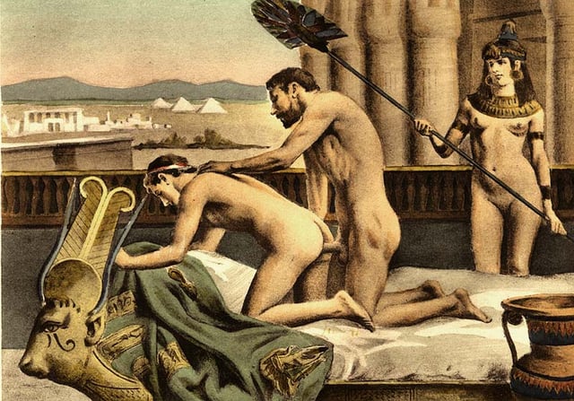 19th-century erotic interpretation of Roman emperor Hadrian and Antinous engaged in anal intercourse, by Édouard-Henri Avril