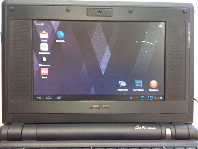 Android-x86 running on an ASUS Eee PC netbook