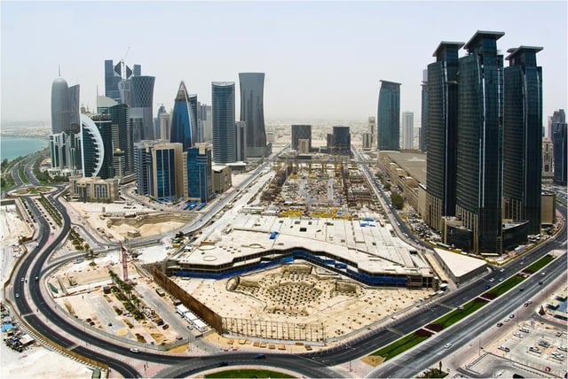 Developments in Doha's West Bay district has seen an increase in the population density of the area with the construction of several high-rises.