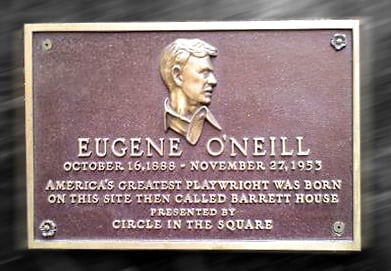 Birthplace plaque (1500 Broadway, northeast corner of 43rd & Broadway, NYC), presented by Circle in the Square.