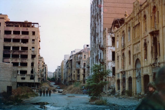 The Green Line that separated west and east Beirut, 1982