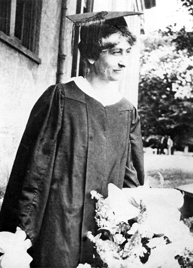 Mary Ethel Creswell, in 1919, the first woman to earn an undergraduate degree at the university