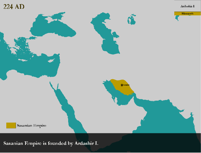 Sasanian Empire timeline including important events and territorial evolution.