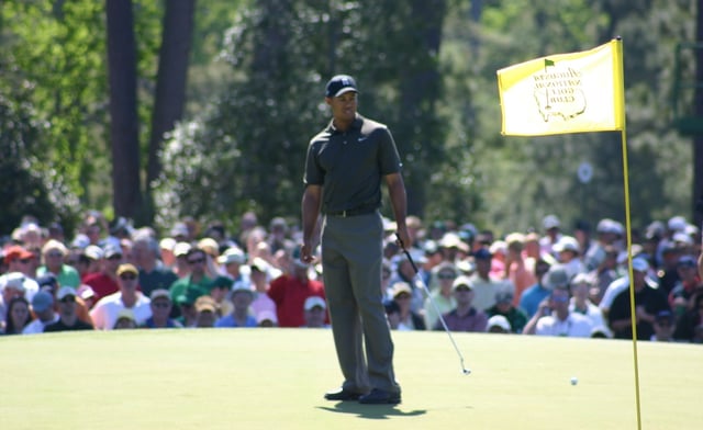 Tiger Woods at the practice rounds for the 2006 Masters Tournament