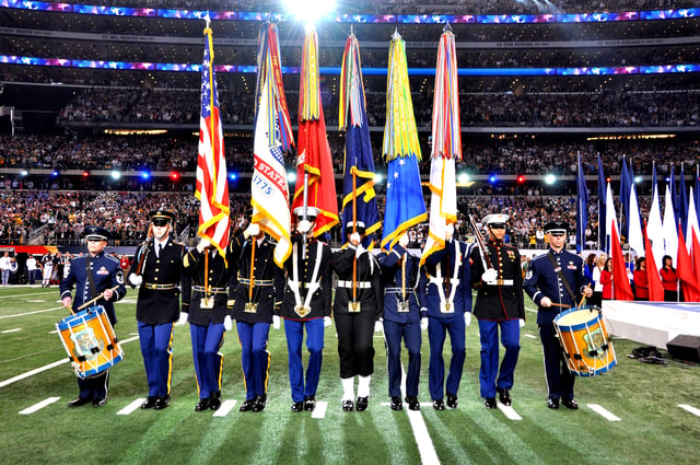 Armed Forces Color Guard at Super Bowl XLV; then Cowboys Stadium