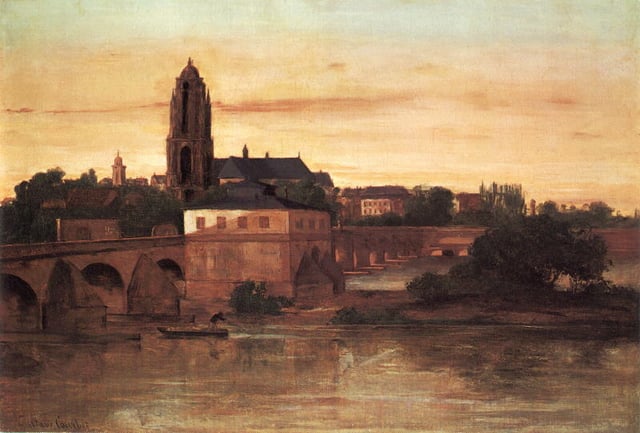 View of Frankfurt am Main, including the Alte Brücke (Old Bridge), by Gustave Courbet (1858)