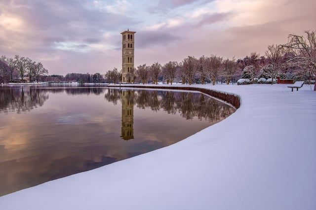 Located in the Upstate of South Carolina, Furman University gets snow in the winter as seen in 2016.