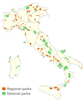 National and regional parks in Italy