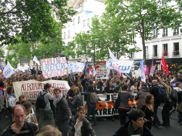 Demonstration against National Front in Paris after the results of the 2014 election