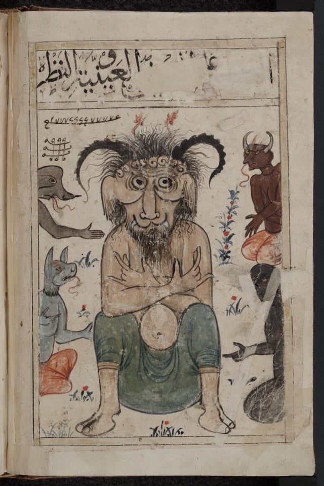Demons depicted in the Book of Wonders, a late 14th century Arabic manuscript