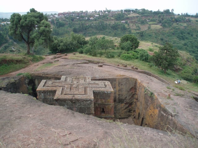 The Lalibela churches carved by the Zagwe dynasty in the 12th century.