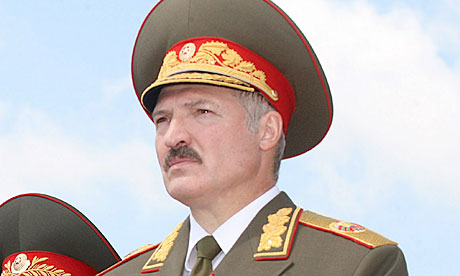 President Alexander Lukashenko wearing the official uniform of the commander-in-Chief of the Armed Forces of Belarus.