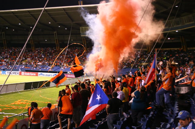 Puerto Rico Islanders fans at a soccer game