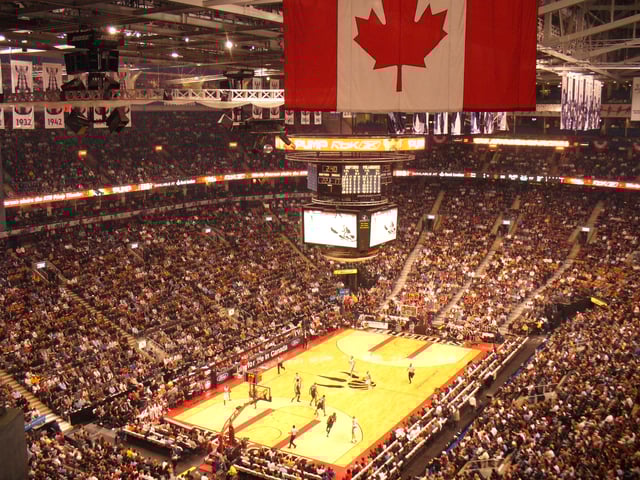A Raptors game at Air Canada Centre in 2006 following their acquisition by MLGL