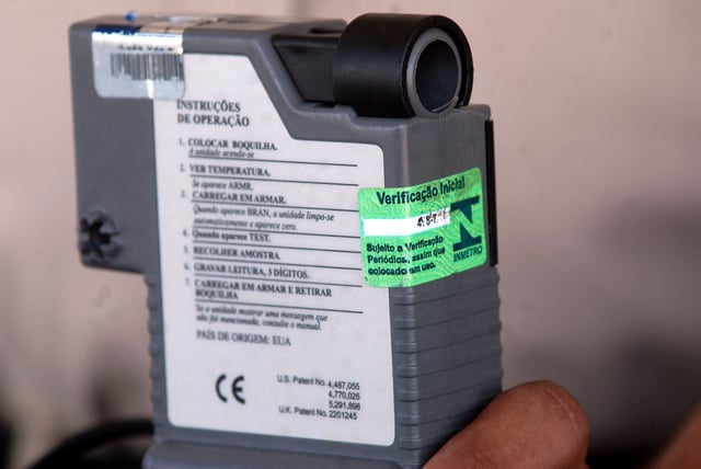 A law enforcement grade Breathalyzer, specifically an Alco-Sensor IV