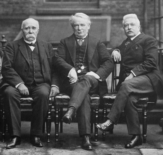Georges Clemenceau, David Lloyd George and Vittorio Orlando at Paris
