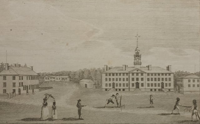 The earliest known image of Dartmouth appeared in the February 1793 issue of Massachusetts Magazine. The engraving may also be the first visual proof of cricket being played in the United States.