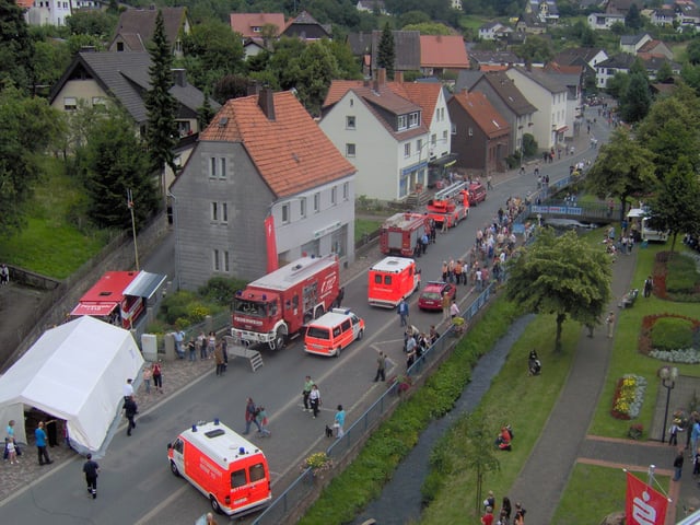 Emergency fire & rescue vehicles of the German fire services.