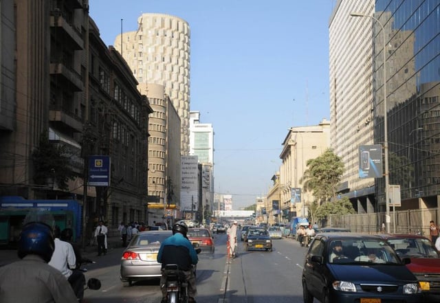 Karachi's financial heart is centered on I. I. Chundrigar Road