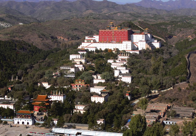 Putuo Zongcheng Temple, a Buddhist temple complex built between 1767 and 1771. The temple was modeled after the Potala Palace.